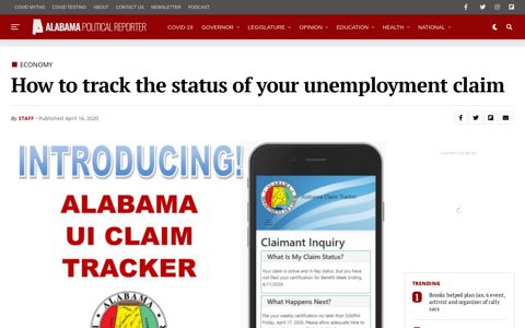 How to track the status of your unemployment claim - Alabama ...