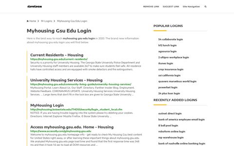 Myhousing Gsu Edu Login ❤️ One Click Access - iLoveLogin