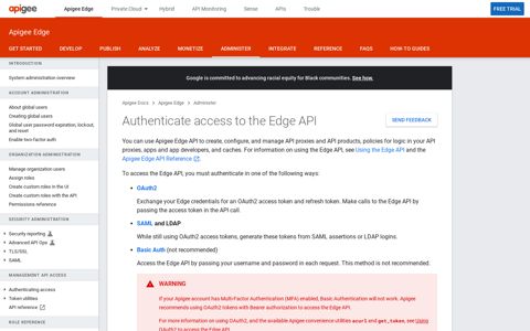 Authenticate access to the Edge API | Apigee Docs