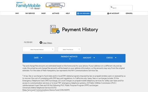 My Account | Payment History | Walmart Family Mobile