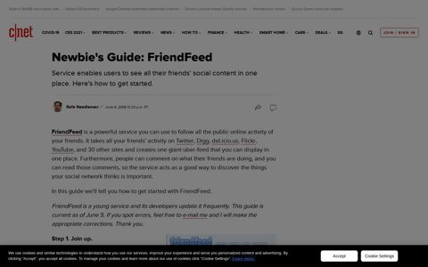 Newbie's Guide: FriendFeed - CNET