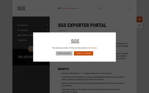 SGS Exporter Portal | SGS