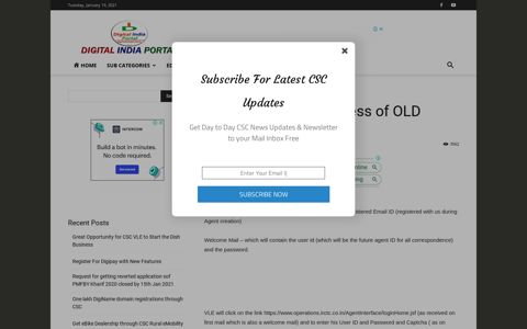 Activation/Login Process of OLD IRCTC Agents - CSC
