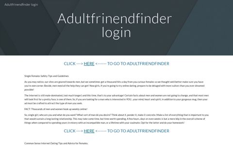 Adultfrinendfinder login - Google Sites