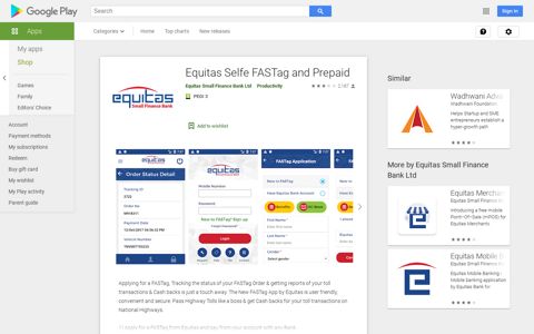 Equitas Selfe FASTag and Prepaid – Apps on Google Play