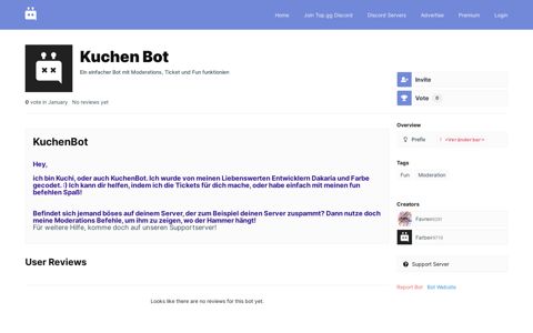 Kuchen Bot | Discord Bots
