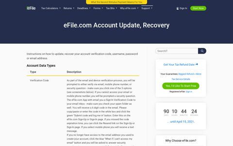 Your eFile.com Account Password, Username, Code, Email ...