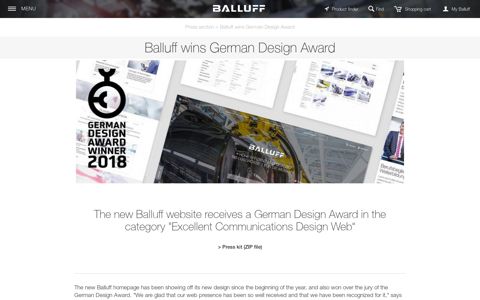 Balluff wins German Design Award | Balluff