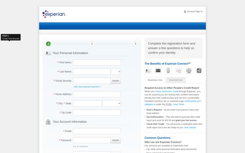 Experian Sign Up | Create an account for free on Experian ...