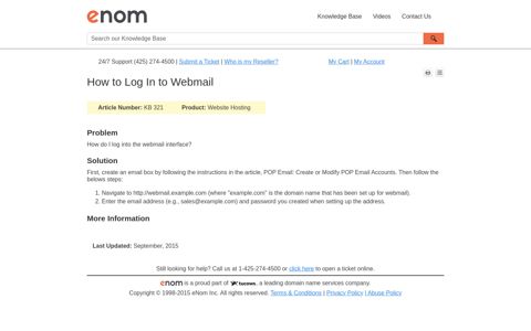 How to Log In to Webmail - eNom