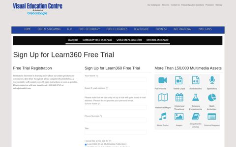 Sign Up for Learn360 Free Trial - Visual Education Centre