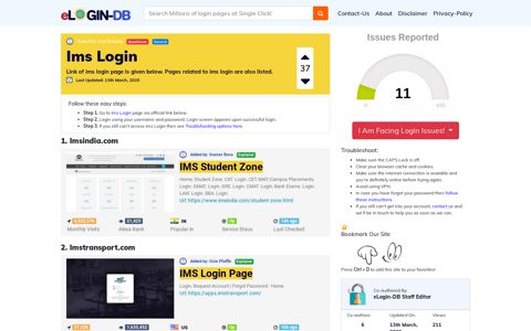 Ims Login - A database full of login pages from all over the ...