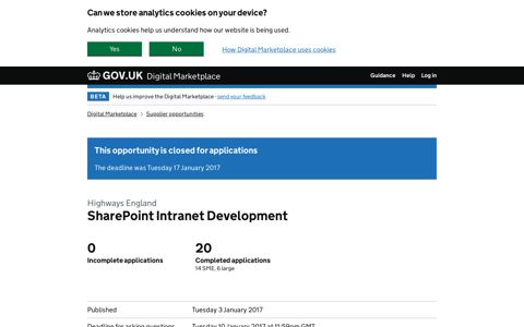 SharePoint Intranet Development - Digital Marketplace