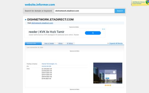 dishnetwork.etadirect.com at WI. DNS Portal Login
