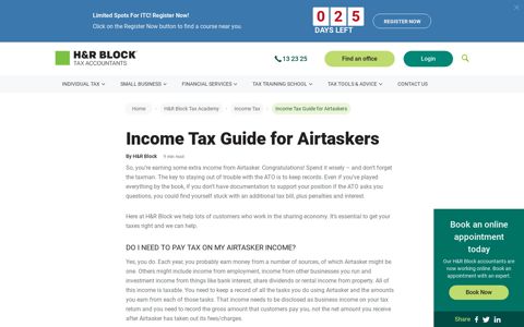 Income Tax Guide for Airtaskers | H&R Block Australia