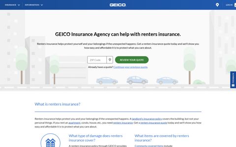 Renters Insurance - Get A Free Quote Today | GEICO