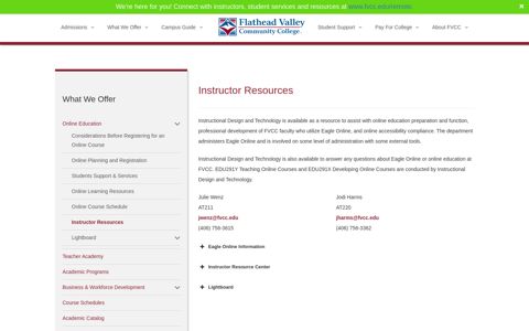 Instructor Resources - Flathead Valley Community College