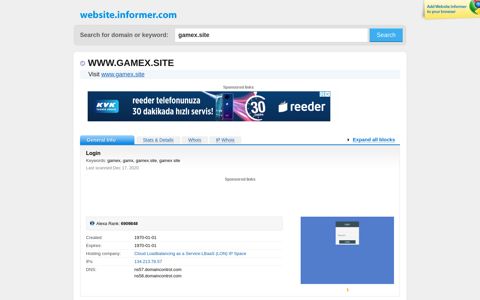gamex.site at Website Informer. Login. Visit Gamex.