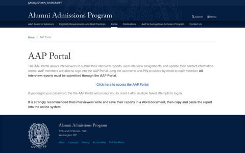 AAP Portal | Alumni Admissions Program | Georgetown ...