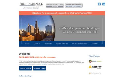 First Insurance Funding: Welcome