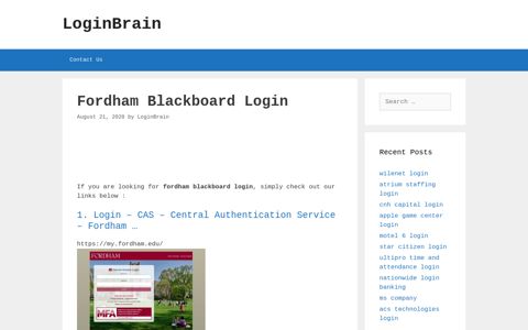 Fordham Blackboard - Login - Cas Â€“ Central Authentication ...