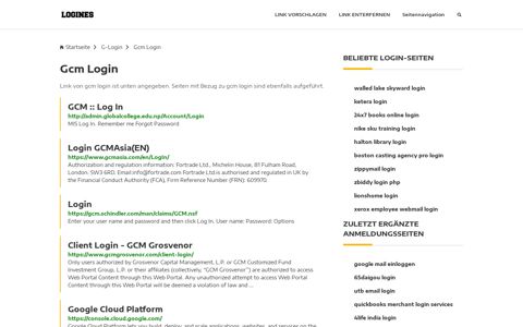 Gcm Login | Allgemeine Informationen zur Anmeldung