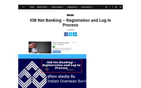IOB Net Banking – Registration and Log In Process | MoneyPiP