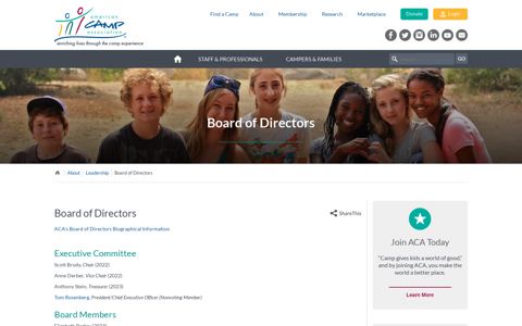 Board of Directors | American Camp Association