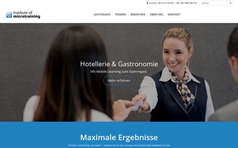 Hotellerie und Gastronomie – Institute of Microtraining