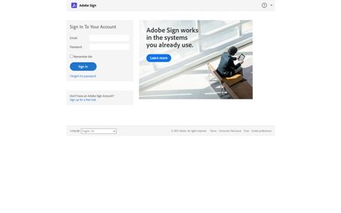 Adobe Sign Login — Sign in to your e-signature account