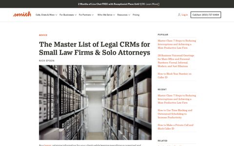 The Master List of Legal CRMs for Small Law Firms & Solo ...