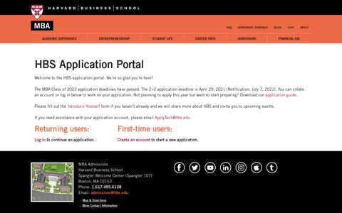 HBS Application Portal - Harvard Business School