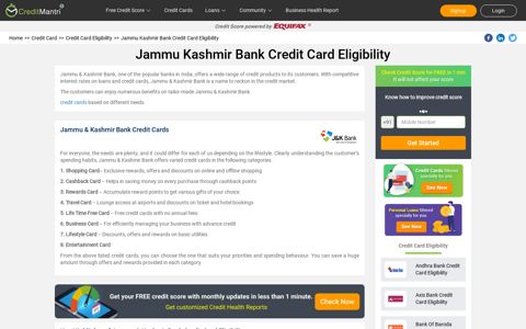 Jammu Kashmir Bank Credit Card Eligibility - Check Eligibility ...
