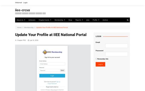 Update Your Profile at IIEE National Portal | iiee-crcsa