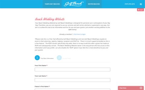 Beach Wedding Website - Gulf Beach Weddings