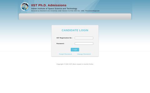 candidate login - IIST Admissions