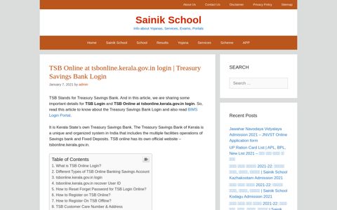 TSB Online at tsbonline.kerala.gov.in login | Treasury Savings Bank ...