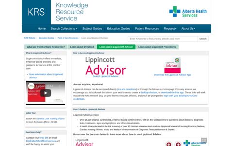Learn about Lippincott Advisor - Point of Care Resources ...