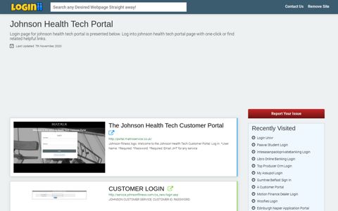 Johnson Health Tech Portal - Loginii.com