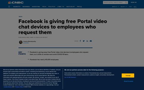 Facebook giving free Portals to employees for coronavirus ...