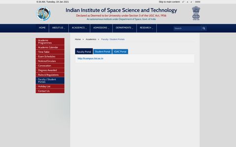 Faculty / Student Portal | IIST