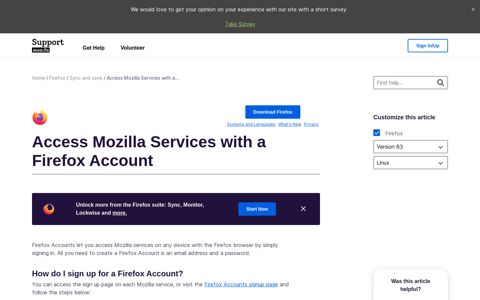 Access Mozilla Services with a Firefox Account | Mozilla Support