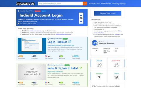 Indiald Account Login - Logins-DB