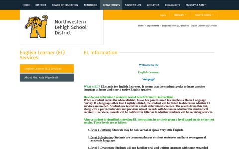 English Learner (EL) Services - Northwestern Lehigh School ...