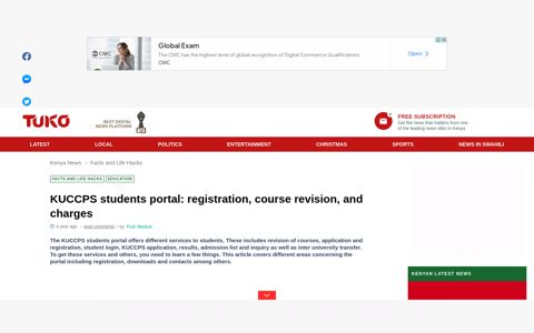 KUCCPS students portal: registration, course revision, and ...