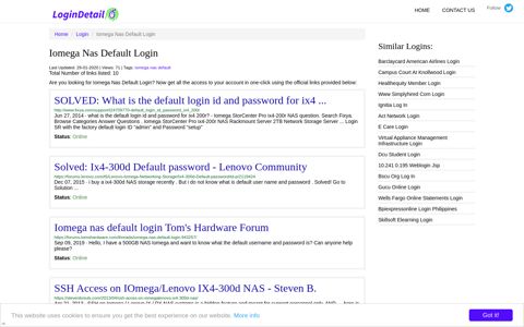 Iomega Nas Default Login SOLVED: What is the default login ...