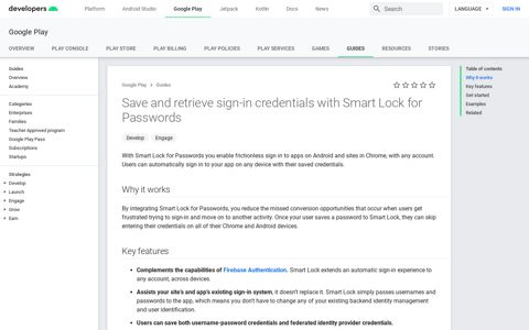 Save and retrieve sign-in credentials with Smart Lock for ...