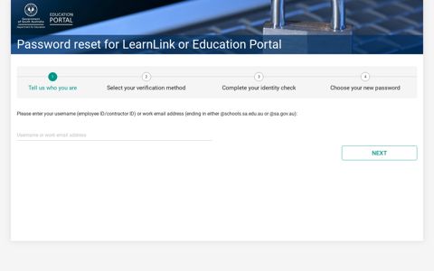 Password reset for LearnLink or Education Portal