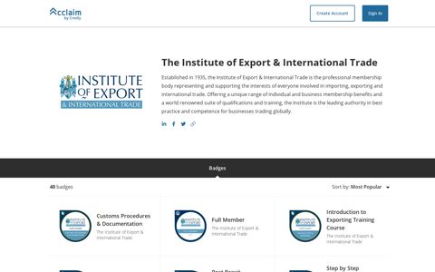 The Institute of Export & International Trade - Badges - Acclaim