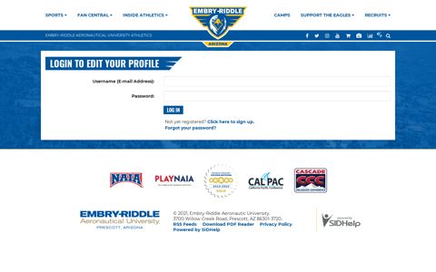 Login to edit your Profile | Embry-Riddle Aeronautic University ...